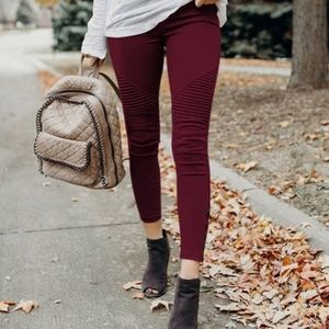La Mode Leggings Red Wine/Burgundy